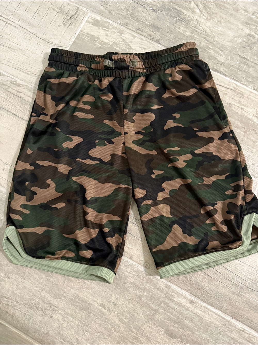 GAP Boys Camouflage Athletic Shorts - Green, Brown, Black